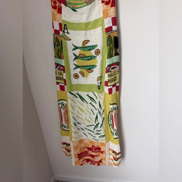 Viral paper heart Sardine Print Strapless tie Dress - Picture 3 of 4